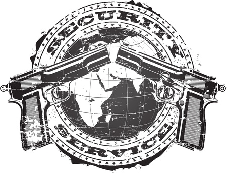 The image of a stamp of security service のイラスト素材