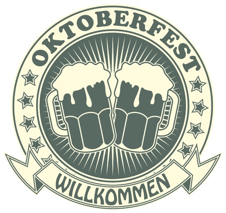 The image of Stamp with the image of a beer symbolのイラスト素材