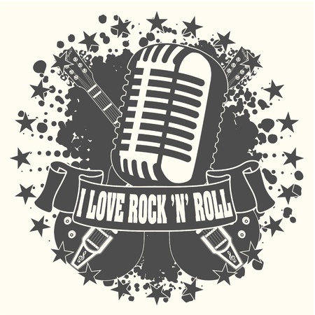 The image Symbol I love a rock n rollのイラスト素材