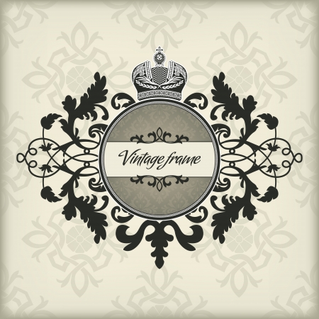 The image Vintage frame with crownのイラスト素材