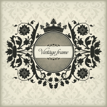 The image Vintage frame with crownのイラスト素材