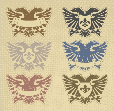 The image Set of heraldic stampsのイラスト素材