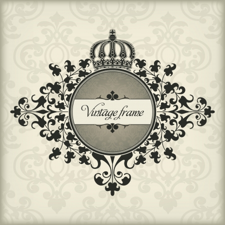 The  image Vintage frame with crownのイラスト素材