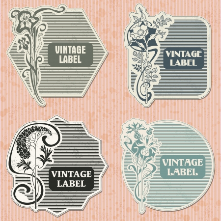 The image Set of vintage labelのイラスト素材