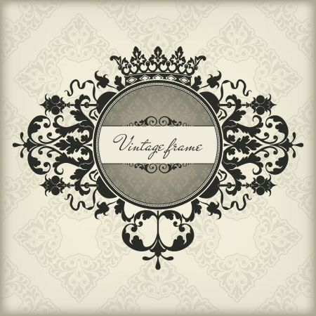 The image Vintage frame with crownのイラスト素材