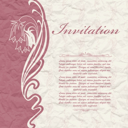 The vector image of Vintage background for the invitation with flowersのイラスト素材