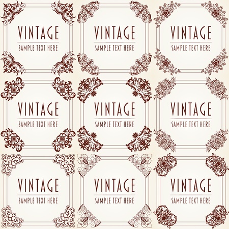 The vector image of Set of decorative Vintage Frameのイラスト素材