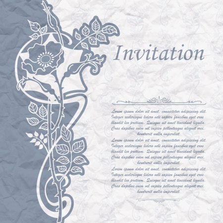 The vector image of Vintage background for the invitation with flowersのイラスト素材