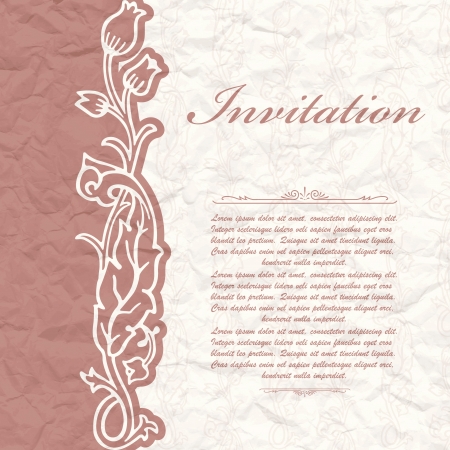 The vector image of Vintage background for the invitation with flowersのイラスト素材