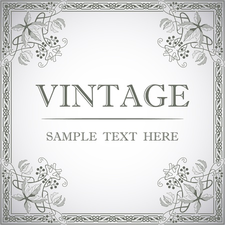 The vector image Decorative frame in the style of vintageのイラスト素材