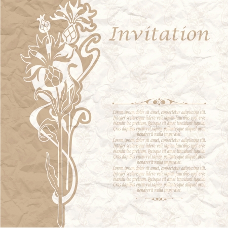 The image of Vintage background for the invitation with flowersのイラスト素材