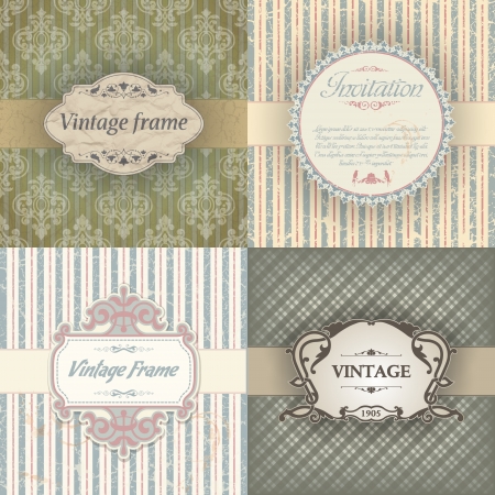 The image Set of vintage frameのイラスト素材