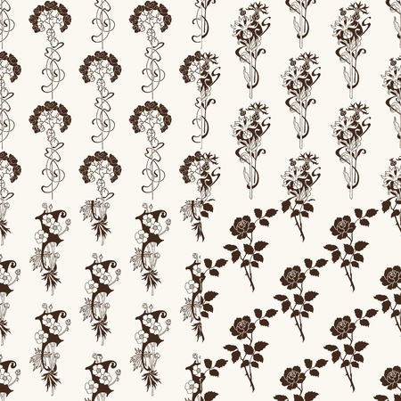 The vector image Set of vector seamless floral backgroundのイラスト素材