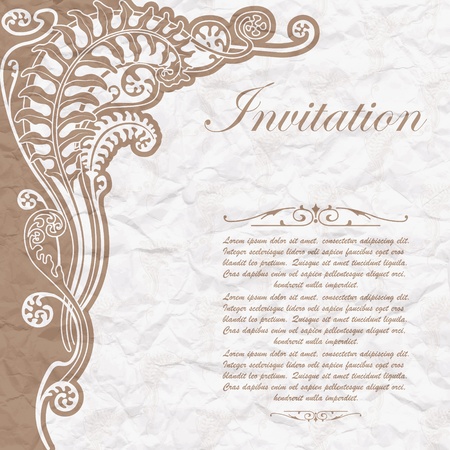 The vector image of Vintage background for the invitation with flowersのイラスト素材