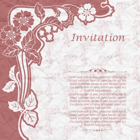 The image of Vintage background for the invitation with flowersのイラスト素材