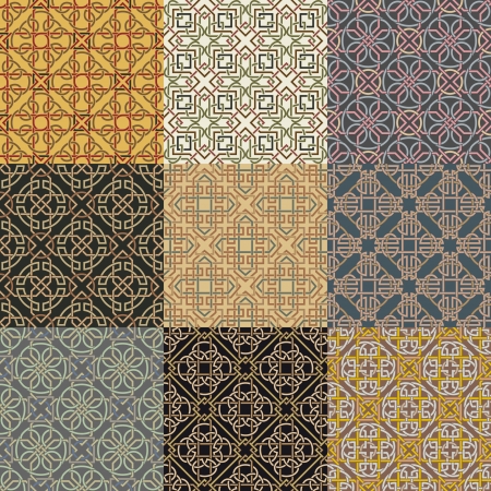 The vector image Set of background seamless celtic patternのイラスト素材