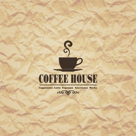 The vector image of Texture of crumpled paper for the coffee menuのイラスト素材