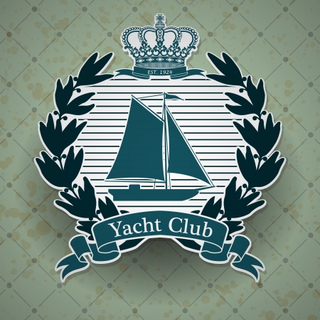 The vector image Vintage label with a nautical themeのイラスト素材