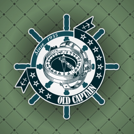 The vector image Vintage label with a nautical themeのイラスト素材