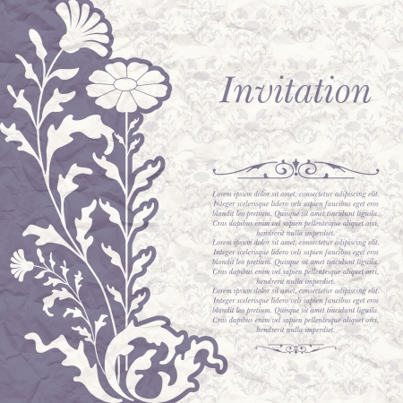 The vector image of Vintage background for the invitation with flowersのイラスト素材