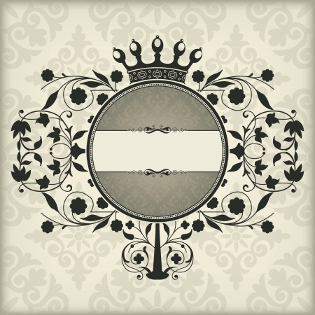 The image Vintage frame with crownのイラスト素材