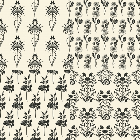  The image Set of  seamless floral backgroundのイラスト素材
