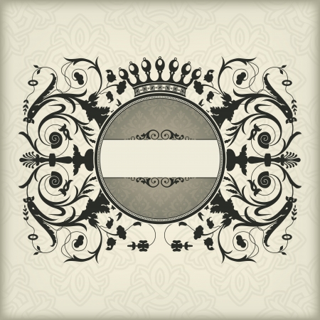 The  image Vintage frame with crownのイラスト素材