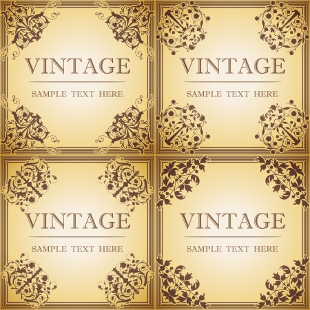 The vector image Set of decorative frame in the style of vintageのイラスト素材