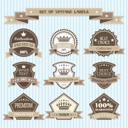 The vector image Set of vintage labelsのイラスト素材
