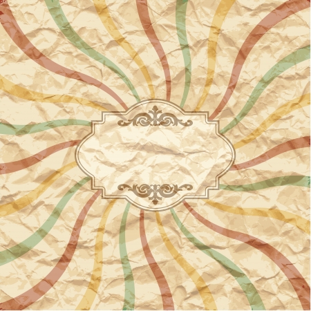 The vector image of Vintage background on crumpled paperのイラスト素材