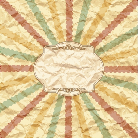 The vector image of Vintage background on crumpled paperのイラスト素材