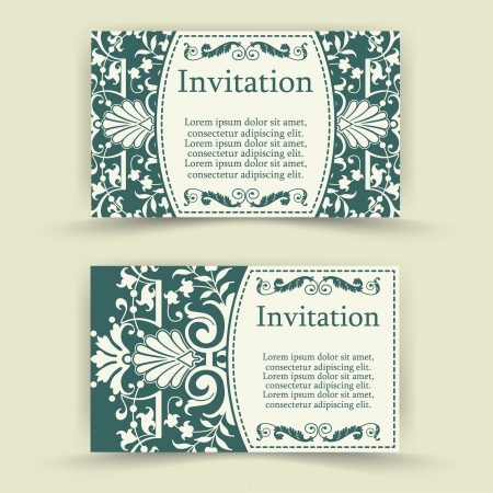 The vector image Set of floral invitation cardsのイラスト素材