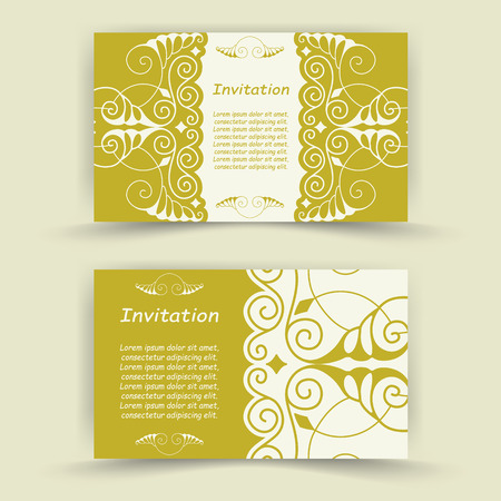 Set of floral invitation cardsのイラスト素材