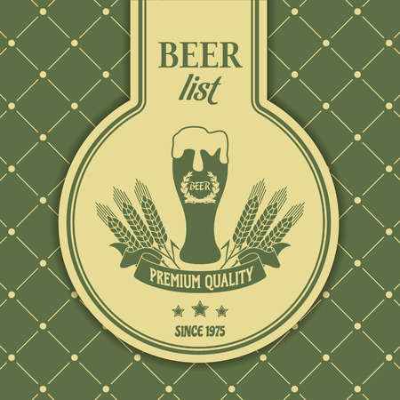The vector image of Sample menu with a beer mug のイラスト素材