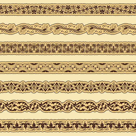 The vector image Vintage border set for designのイラスト素材