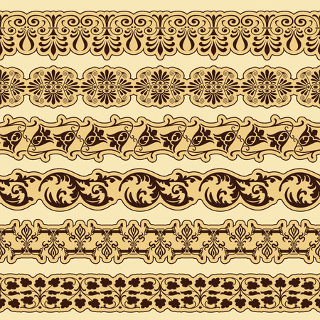 The vector image Vintage border set for designのイラスト素材