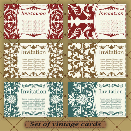 The vector image Set of vintage cardsのイラスト素材