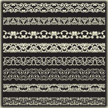 The vector image Vintage border set for designのイラスト素材