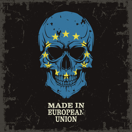 The vector image Skull color of the flagのイラスト素材