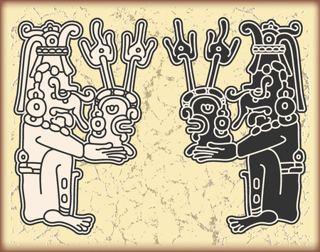 illustration of Ornament in style of the Mayaのイラスト素材