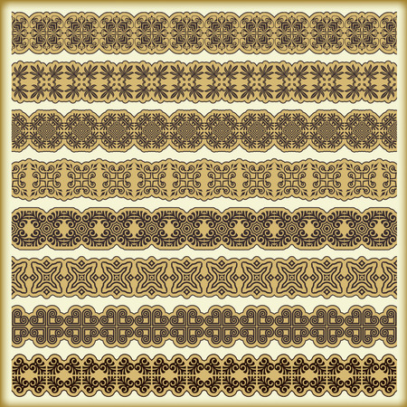 The vector image Vintage border set for designのイラスト素材