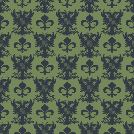 The vector image Heraldic vector background seamlessのイラスト素材