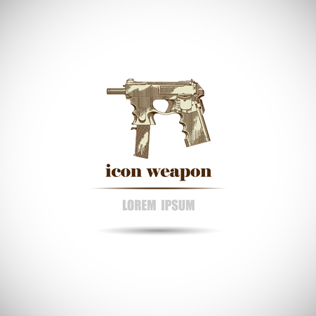 The image of Label with a weapon icon.のイラスト素材