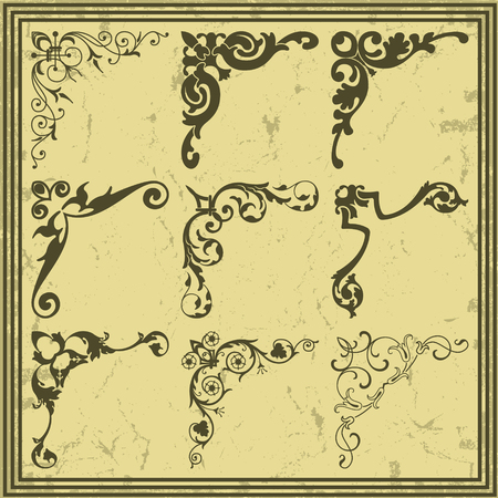 The image Vintage design elements cornersのイラスト素材