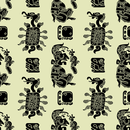 The vector image Background seamless pattern in Maya styleのイラスト素材