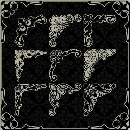 The vector image Vintage design elements cornersのイラスト素材