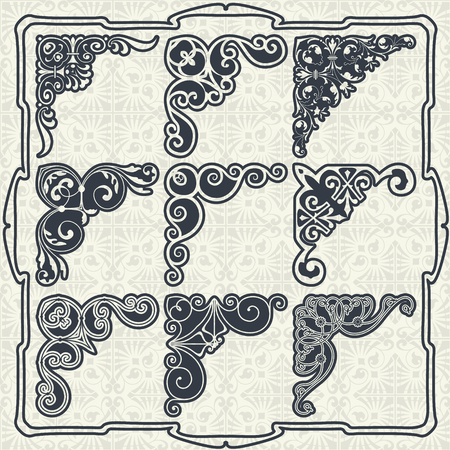 The vector image Vintage design elements cornersのイラスト素材