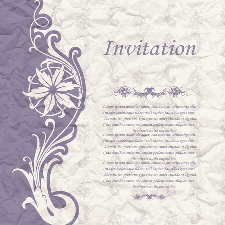 The vector image of Vintage background for the invitation with flowersのイラスト素材
