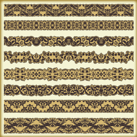 The vector image Vintage border set for designのイラスト素材