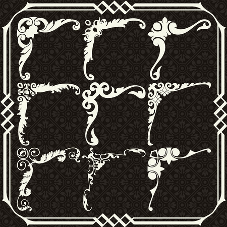 The vector image Vintage design elements cornersのイラスト素材